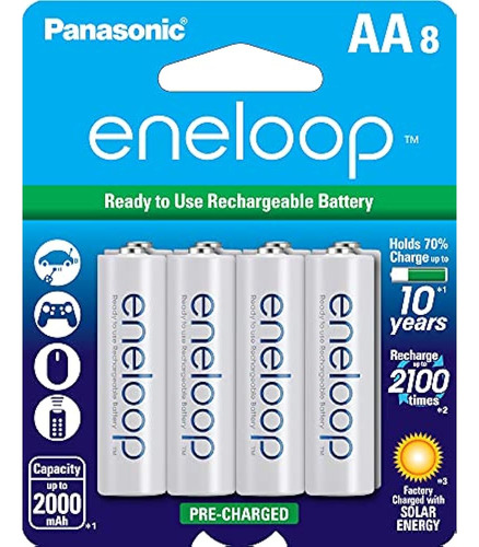 8 Baterías Recargables Precargadas Aa Eneloop Panasonic 210