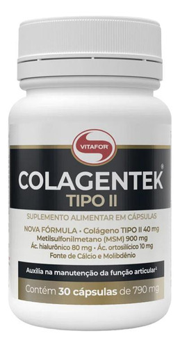 Colagentek Tipo Ii 30 Capsulas 790mg - Vitafor