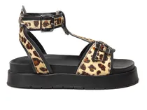 Comprar Sandália Elegante Flatform Com Abotoadura E Durabilidade