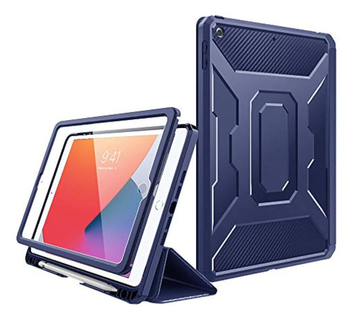 Funda Completa Para iPad Gen 7 8 Y 9 Con Tapa Azul Marino