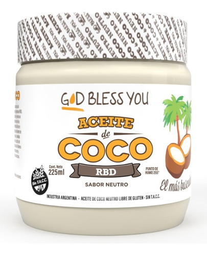 Aceite de coco neutro God Bless You 225ml