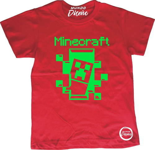 Polera De Niño Minecraft Creeper