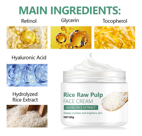 Crema Facial Con Fermento De Arroz Z, 60 G, Hidratante, Refr