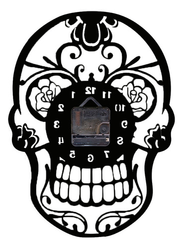 Reloj De Pared Con Espejo Acrílico Con Forma De Calavera, De