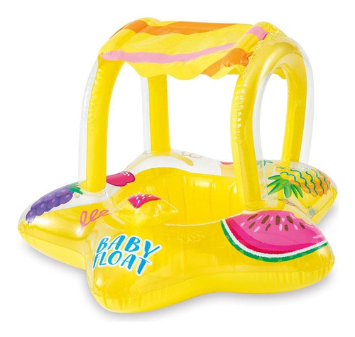 Flotador Salvavidas Inflable Con Techo Intex Estrella Color Amarillo