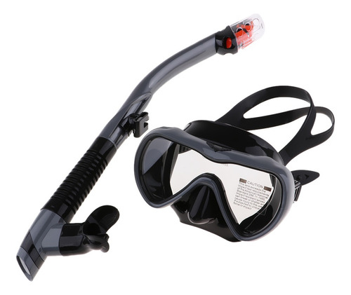 Conjunto De Máscara De Snorkel Seco Gris