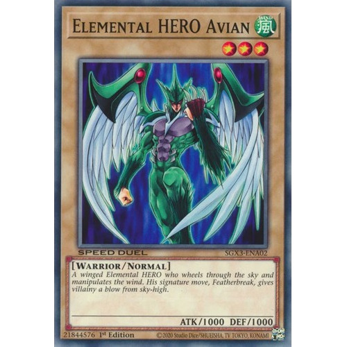 Elemental Hero Avian (sgx3-ena02) Yu-gi-oh!