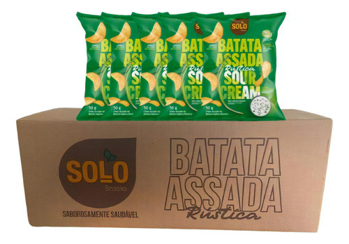 Caixa C/24 Unid Chips Batata Rústica Assado Sour Cream 50g
