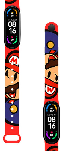 Correa Compatible Para Xiaomi Mi Band 5 Y 6 Mario Bros