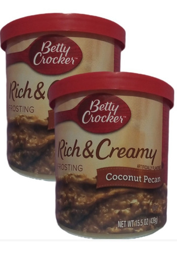 2x Betty Crocker Rich & Creamy Frosting Coconut Pecan Crema 