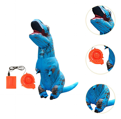 Disfraz De Dinosaurio Inflable, Disfraz Con Adultos Azul