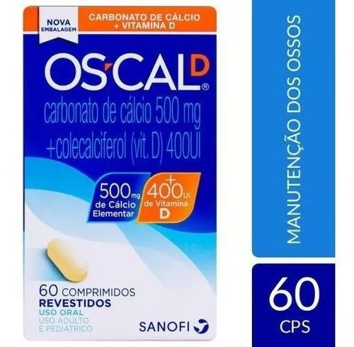 Oscal D Sanofi C/60 Comprimidos 500mg+400ui Sabor Without flavor