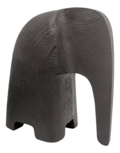 Enfeite Elefante Preto 17x16x7cm Poliresina Minimalista G