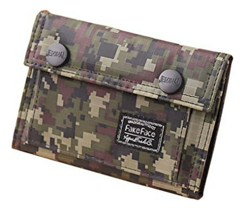 Mens Boys Casual Camuflaje Tríptico Billetera Corta Monedero