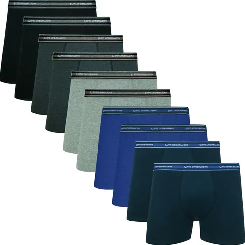 MLB 990656402 Kit 10 Cuecas Box Lupo Algodo Boxer Masculina Cotton JM