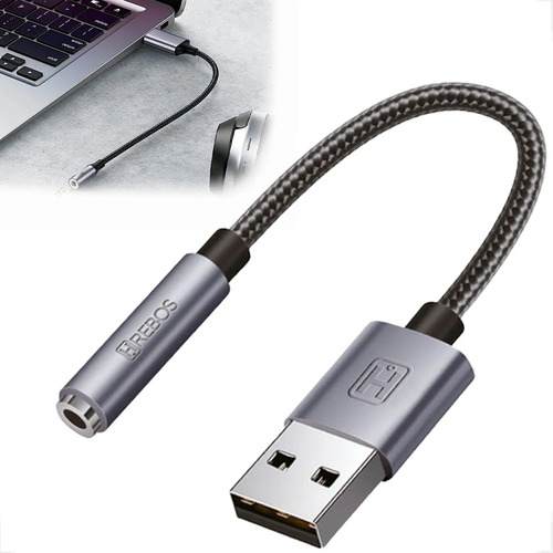 Placa De Som Elite Sound Usb P2/3 Hrebos Para Pc Notebook