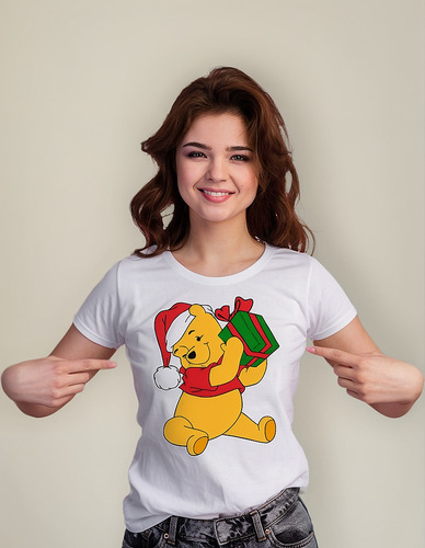Playera Dama Navidad Dn Winnie Pooh P1135