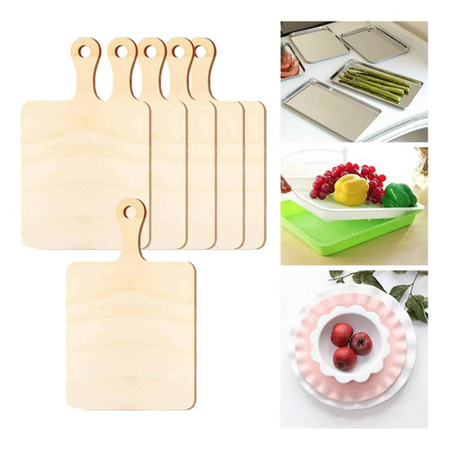 Tabla De Cortar De Madera De 6 Piezas Con Asa Juego De Tabla