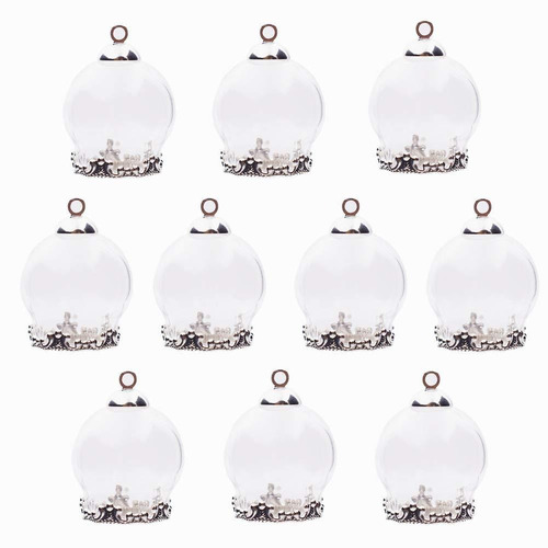 10pcs 0.787x0.591 in Lindo Mini Globo De Cristal Transpare.