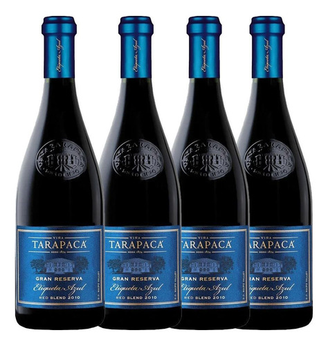 Kit 4 Garrafas Vinho Gran Reserva Tarapaca Etiqueta Azul