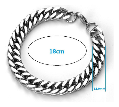 Rock Titanium Steel Brushed Bracelet Curb 18x1.2cm 18x1.2cm