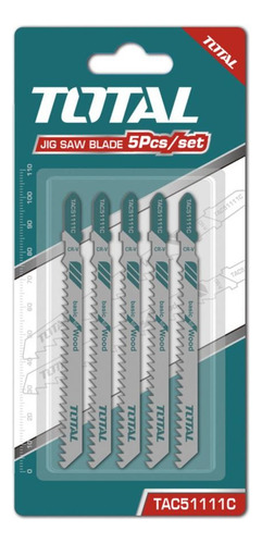 Set De Hojas Para Caladora P/ Metal 5 Pcs Total Tac51111c
