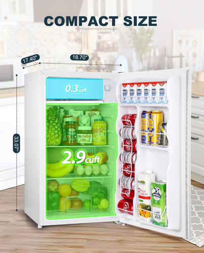 Frigobar C/mini Congelador, 3.2 Ft³; Upstreman; Blanco