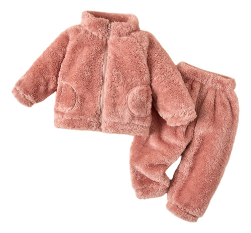 Conjunto Casual De Algodón Cómodo Manga Larga Para Bebés Rosa 9-12 M