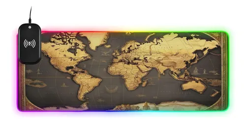 comprar Alfombrilla Mouse Rgb Mapa Historico Mundo 31.5 X Led