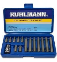 Comprar Set Juego X 15 Puntas Torx Bocallave Encastre 1\u002F2 Ruhlmann 