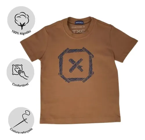 Camiseta Infantil Marrom Txc Manga Curta Ref. 191576i