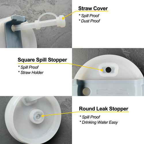 Tapon A Prueba De Derrames De Silicona De 3 Piezas Blanco