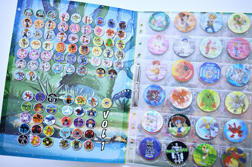 Digimon, Tazos Colección 1 & 2 + Coleccionador Digimon Taps