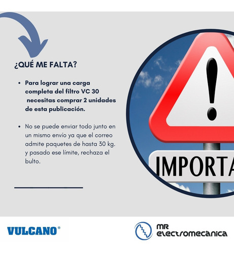 Media Carga Filtrante Para Filtro Vulcano Vc 30