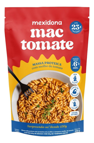 Mac Tomate Massa Proteica Com Molho De Tomate Mexidona 100g