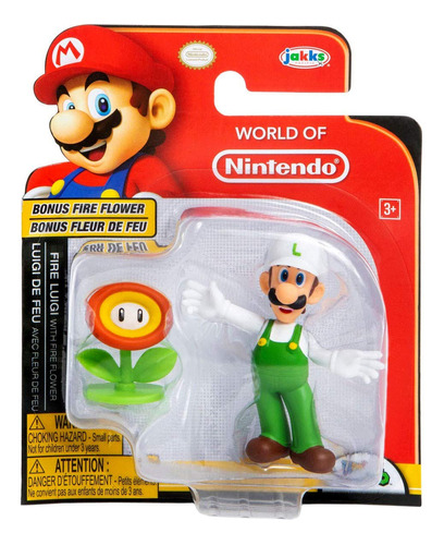 World Of Nintendo Super Mario Fire Luigi Con Flor De Fuego .