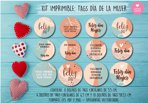 Kit Imprimible Etiquetas Dia De La Mujer Tags Frases Pdf | Cuotas sin  interés