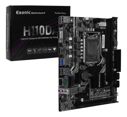 Placa madre Intel H110 2xDDR4 USB 2.0 3.2 Sata Hdmi Lga1151