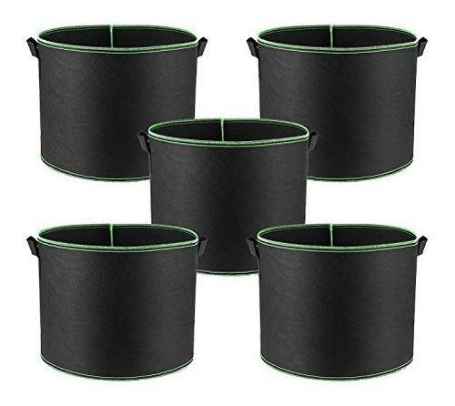 Hongville Grow Bagsarte Telas De Tela Con Asas 7 Gal Green P