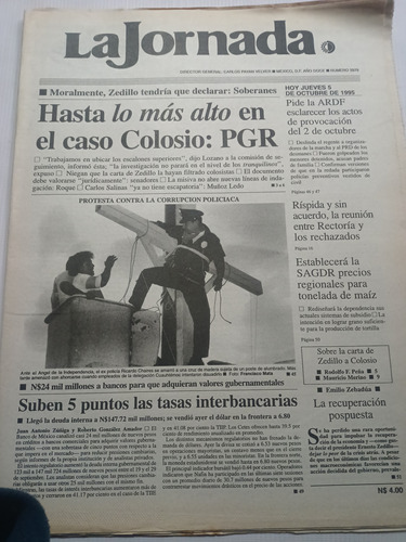 Periódico La Jornada Antiguo Año 1995 Caso Colosio 