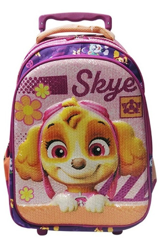 Mochila Paw Patrol Skye 3d- 40 Cm Carro Color Rosa