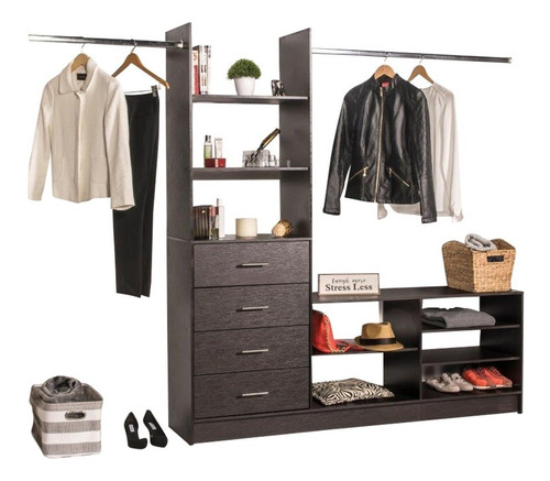 Closet Horizontal 4 Cajones Wengue 240cm Color Chocolate