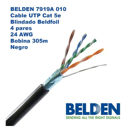 Belden 7919a 010 -  Cable Red Cat5e, Blindado, 24 Awg, X100m