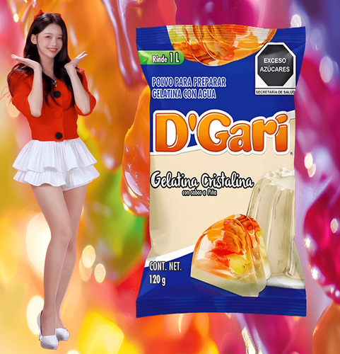 Dgari® 3 Gelatinas De Agua Cristalina Sabor Piña Wow