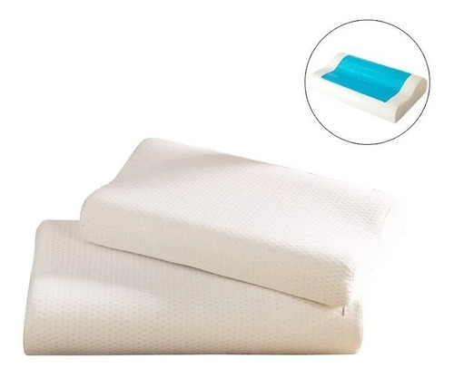 Kit X2 Almohada Gel Ortopédica Cool Pillow Indeformabl Funda