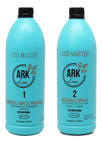 Liso Master Azul - Shampoo  1 + Ativo Passo 2 Liso Perfeito