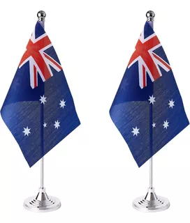 Kit X 2 Banderas De Escritorio Zxvzyt, De Paises, Australia