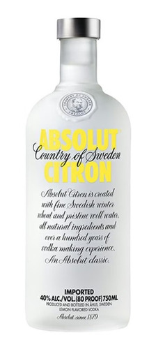 Vodka Absolut Citron 750 Ml
