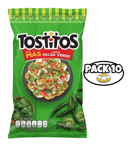 Tostitos Salsa Verde Pack 10 Botanas Sabritas