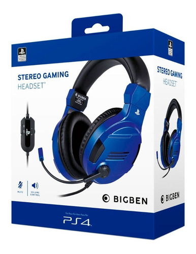 Audifono Ps4 Bigben Stereo Gaming Headset V3 Azul